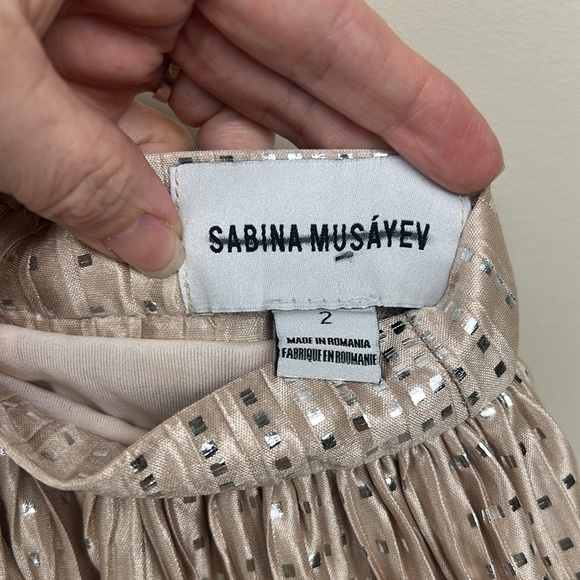 ANTHROPOLOGIE Sabina musayev cassia shine pleated full skirt size 2 euc - Picture 8 of 10